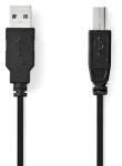Nedis USB 2.0 kabel USB-A - USB-B černá 0,5 m / Kabel USB / 480 Mbps / 10 W / Poniklovaný (CCGL60100BK05)