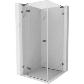 MEXEN/S - Lunar L sprchový kout dveře křídlové levá 70 x 70, transparent, grafit kartáčovaná 834L-070-070-66-00-L