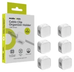 Mobile Origin CB8 bílá / Organizér kabelů / magnetický / samolepicí / sada 6 ks (MO-CM-CB8-WHT)