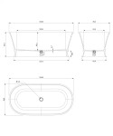 OMNIRES - CLASSICA M+ volně stojící vana, 160 x 79 cm, bílý mat CLASSICAWWBM