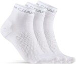 Craft CORE Dry Mid 3-pack 1910637 bílá - Běžecké ponožky CRAFT CORE Dry Mid - 5 párů - bílé Velikost textilu: 43-45