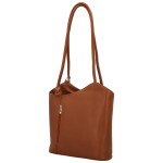 Luxusní dámský kožený kabelko-batůžek Livira, hnědý