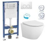 GEBERIT DuofixBasic s bílým tlačítkem DELTA21 + WC CERSANIT DESSE VORTEX /VÍROVÉ SPLACH/ + SEDÁTKO 458.103.00.2 21BI ES1