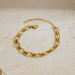 Pozlacený náramek Flavia Gold - chirurgická ocel, Zlatá 16 cm + 5 cm (prodloužení)