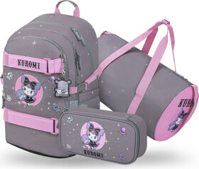 BAAGL 3 SET Skate Kuromi Grey: batoh, penál, sportovní taška