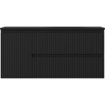 MEXEN/S - Rivel koupelnová skříňka 120 cm s umyvadlem Vela pravá, 2S, 1D, reliéf, černá mat 91A23-10047-3-BBFFF71-W23P71