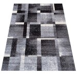 DumDekorace Koberec s geometrickými vzory v šedé barvě Šířka: 120 cm | Délka: 170 cm