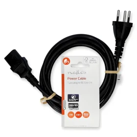 Nedis napájecí kabel CH zástrčka černá / Napájecí kabel / IEC-320-C13 / 2 m / Přímý / PVC (CEGL11200BK20)