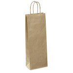 50 x Papírové tašky na víno pro 1 láhev 140x390x80mm, hnědá