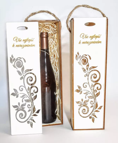Ptakoviny.cz Dárková krabice na víno - Vše nejlepší k narozeninám