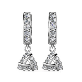 Elenys pozlacené náušnice s krystaly Swarovski® Triangl 18K bílé zlato