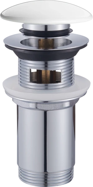 JB Sanitary Umyvadlová výpusť 5/4" s přepadem, velká bílá zátka VK11