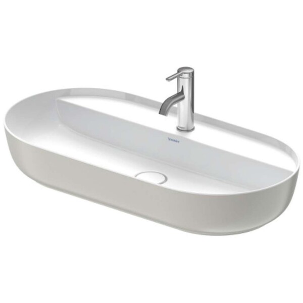 DURAVIT - Luv Umyvadlo na desku, 80x40 cm, bez přepadu, s otvorem pro baterii, bílá/matná šedá 0380802300