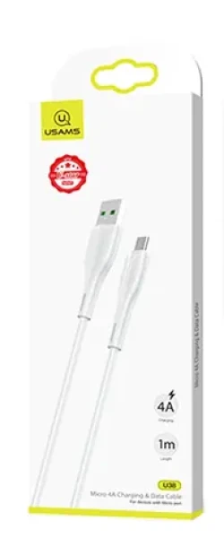 USAMS SJ375 Fast Charge 4A microUSB Datový Kabel 1m bílá (6958444982960)