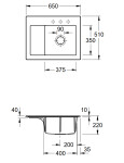 Keramický dřez Villeroy & Boch Subway 45 Compact, 331301KR, Cream 331301KR