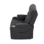 Křeslo polohovací elektrické, 1 motor, šedá látka, bezdrátové nabíjení pro mobilní telefon