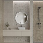 Erga Charlotte, kulaté LED zrcadlo 80cm, černý kovový rám, 1840 lm, 6500K, přední boční osvětlení, ERG-V01-204-8080-BK