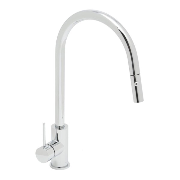 Dřezová baterie SAT Aurum s vytahovací sprškou, 2 proudy chrom SATBAUR286CR SATBAUR286CR