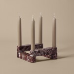 Ferm Living Modulární svícen Newel Rosso Levanto Marble, růžová barva, hnědá barva, mramor