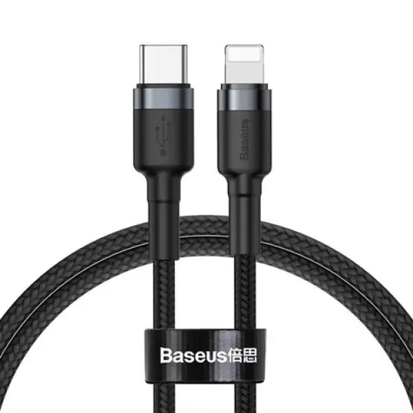Baseus CATLKLF-G1 Kabel USB-C (M) - Lightning (M) 1 m černo-šedá / 18W (CATLKLF-G1)