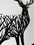 Strom života jelen dekorace na zeď Rozměr (cm): 38 x 36, Dekor: Černá