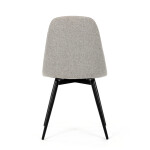 Židle jídelní, krémová látka, 360° otočný mechanismus, černý matný lak, kovové nohy