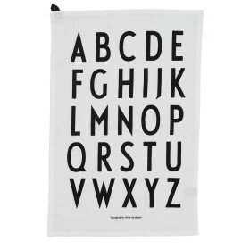 DESIGN LETTERS Bavlněná utěrka Design Letters White - set 2 ks, černá barva, bílá barva, textil