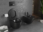MEXEN/S - Lena Závěsná WC mísa včetně sedátka s slow-slim, z duroplastu, černá matná 30221085