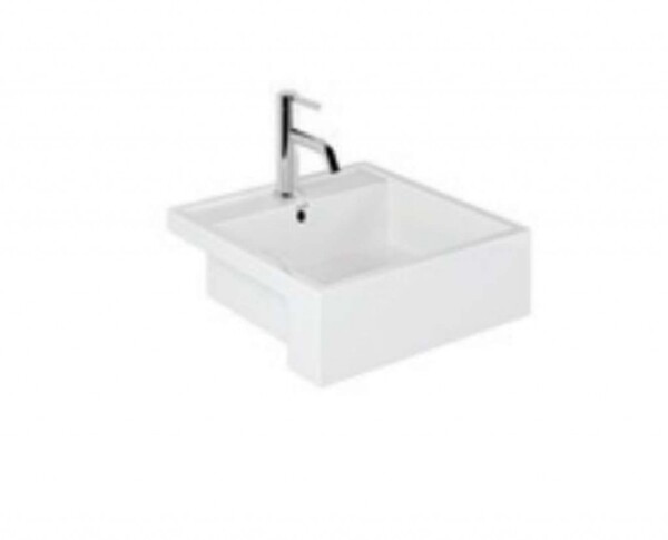 KLUDI - Resa Umývátko 46x46 cm, s přepadem, otvor pro baterii, lesklá bílá 57W0143