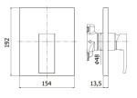 PAFFONI - Level Baterie pod omítku pro 1 spotřebič, chrom LEABOX010CR