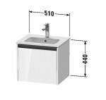 DURAVIT - Ketho.2 Umyvadlová skříňka 44x51x42 cm, 1 zásuvka, grafit mat K25061049490000