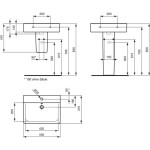 Ideal Standard Umyvadlo Cube přepadem, otvor pro baterii, bílá E714001