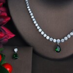 Souprava šperků Swarovski Elements Gerarda, Zelená 41 cm + 5 cm (prodloužení)