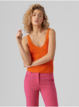 Oranžové dámské žebrované basic tílko VERO MODA Glory dámské