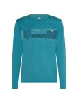 Pánské merino tričko s dlouhým rukávem ICEBREAKER Mens 200 Oasis LS Crewe Elevation Lin, Topaz velikost: XL