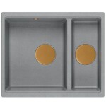 Quadron - Granitový dřez Logan 150 Grey Metallic Ocel HCQL5646U5-BS_U