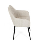 Židle jídelní, krémová látka, černý kov