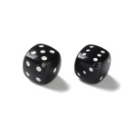 Akrylové korálky - hrací kostka - černá - 10 mm - 10 ks