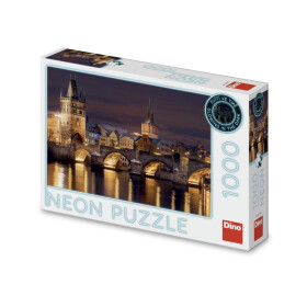 Puzzle TRAVEL Neon Noční Karlův most 1000 dílků - Dino