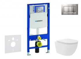 GEBERIT - Duofix Set předstěnové instalace, kompaktního klozetu Oudee Vortex a sedátka softclose, tlačítko Sigma30, lakovaný chrom mat/chrom SANI11CA1142