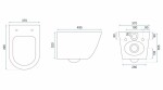REA - Závěsná WC mísa včetně sedátka RIMLESS Carlo Flat Mini zlatobílá REA-C0669
