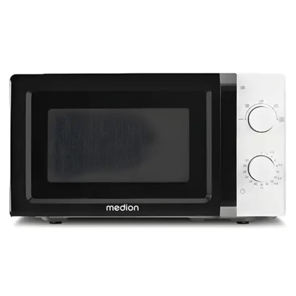Medion MD11475 černá/bílá / Mikrovlnná trouba / 700 W / 20 l / mechanické ovládání (50076266)