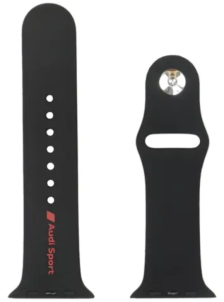 AUDI Sport Red Logo pro Apple Watch 44/45/46/49mm černá / Řemínek / silikonový (AUS-SR-AW44-49-R8/D2-BK)