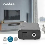 Nedis převodník digitálního audia černý / Audio převodník / S/PDIF vstup / Toslink výstup / USB napájení (ACON2505BK)