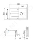 FRANKE - Basis Fragranitový dřez BFG 611-78, 780x500 mm, bílá-led 114.0285.168