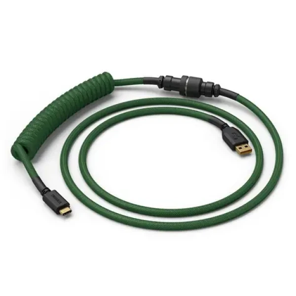 Glorious Coiled Cable zelená / USB-C (M) - USB-A (M) / 1.37m (GLO-CBL-COIL-FG)