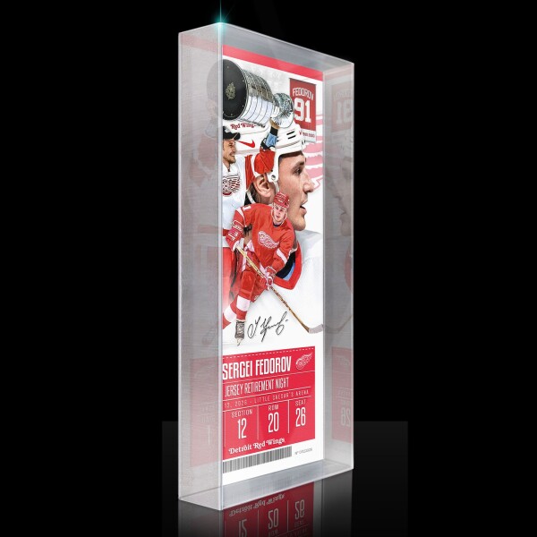 Obraz Detroit Red Wings NHL Sergei Fedorov Retirement Night Ticket 3D Block Art