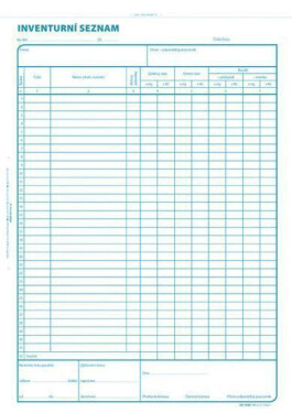 Inventurní seznam, A4, 100 listů