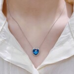 Stříbrný náhrdelník Swarovski Elements Angela Blue - stříbro 925/1000, Modrá 40 cm + 5 cm (prodloužení)