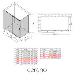 CERANO - Sprchový kout Santoro L/P - 8 mm - černá matná, grafitové sklo - 140x90x195 - posuvný CER-8050BD7308